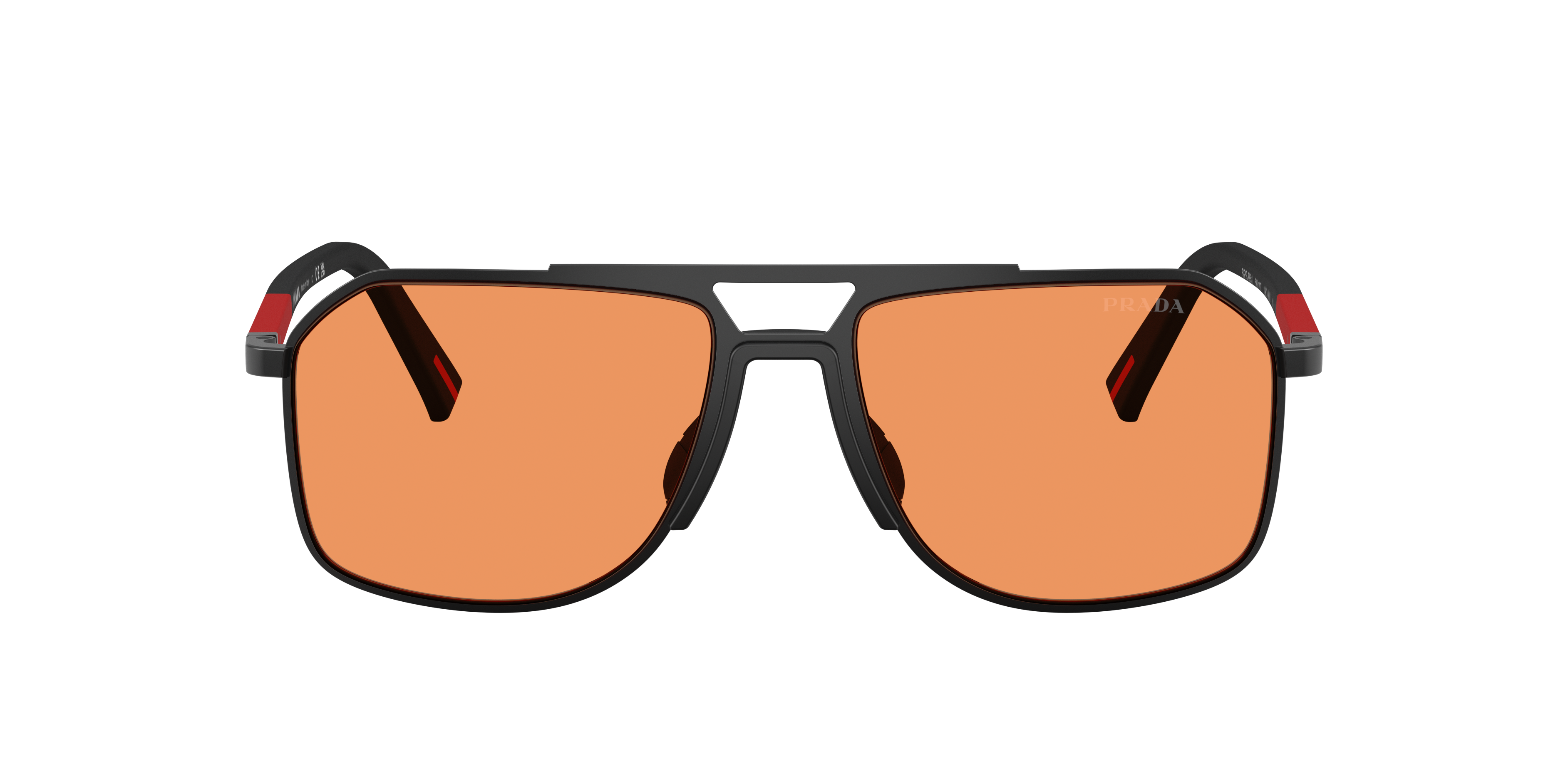 Prada Linea Rossa PS B51S L (56 - 17) with Orange lenses and Black