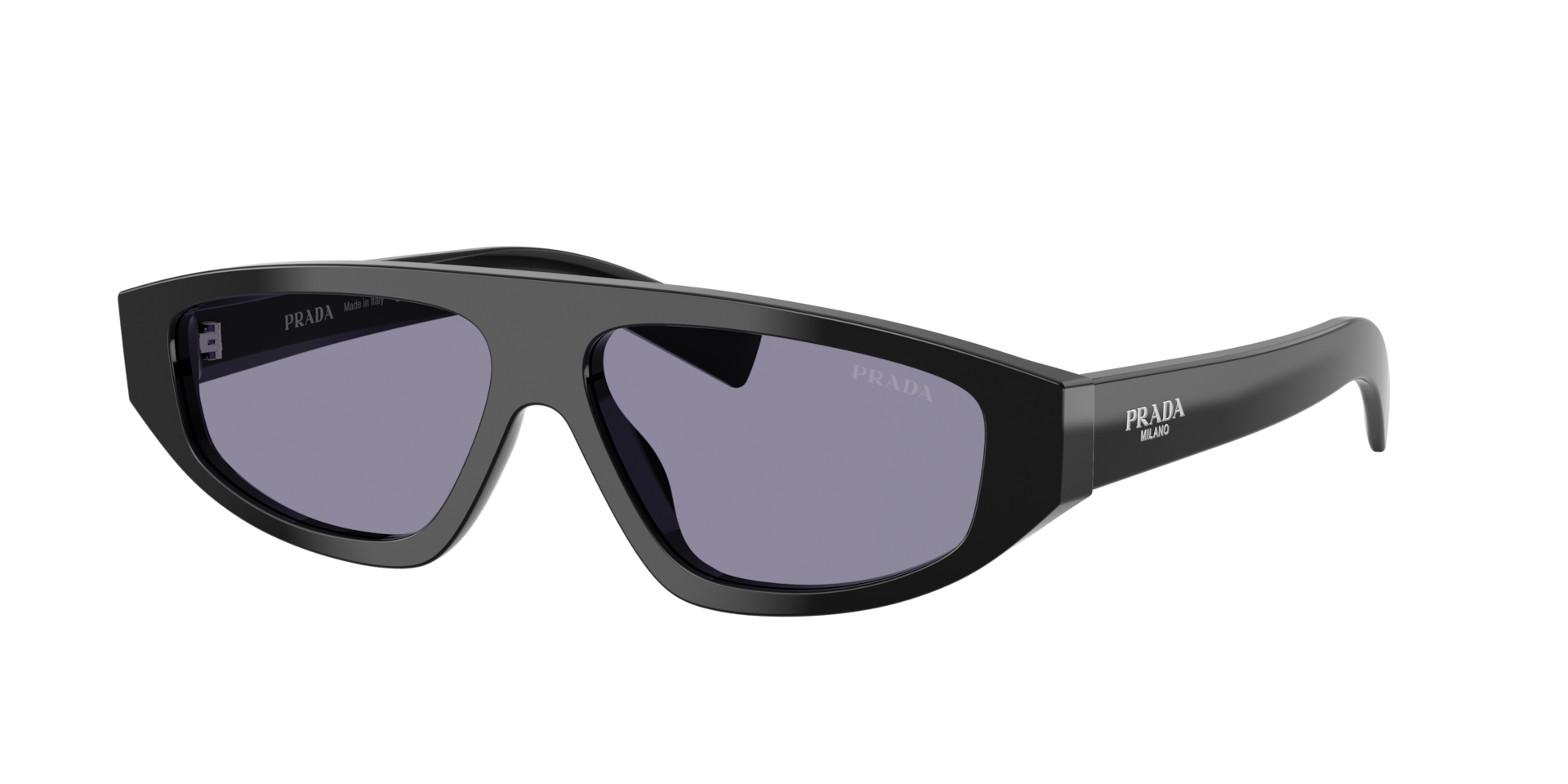Prada Man Sunglass PR C02S -  Frame color: Black, Lens color: Violet Mirror Internal Silver