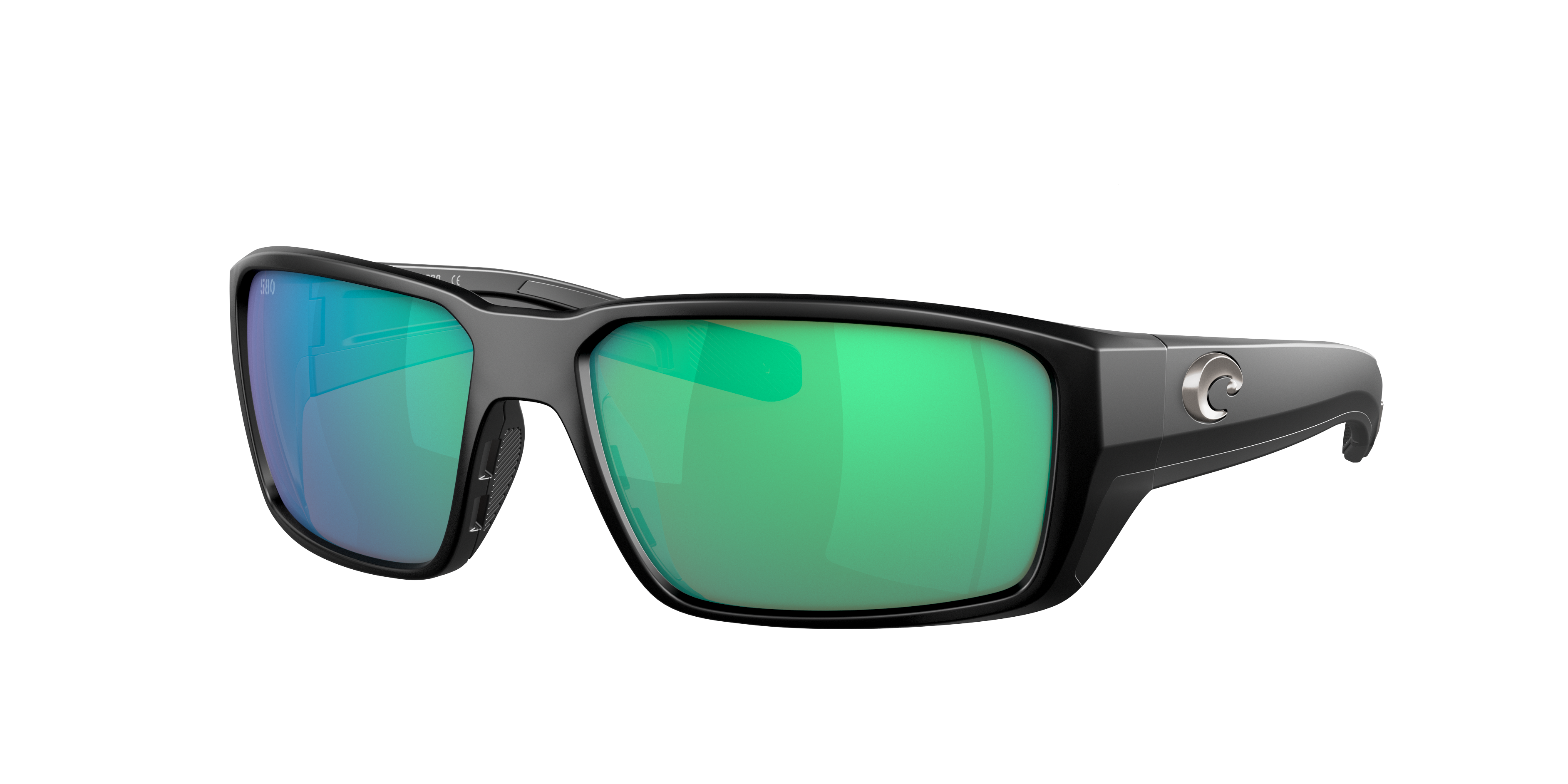Costa Man Sunglass Fantail PRO -  Frame color: Matte Black, Lens color: Green Mirror