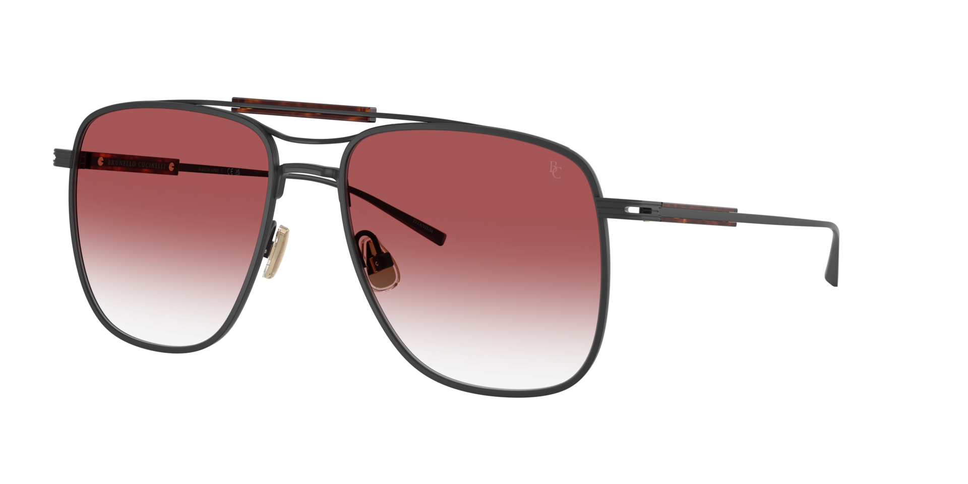 Brunello Cucinelli Unisex Sunglass BC2024ST - Frame color: Nero Semiopaco, Lens color: Vendemmia