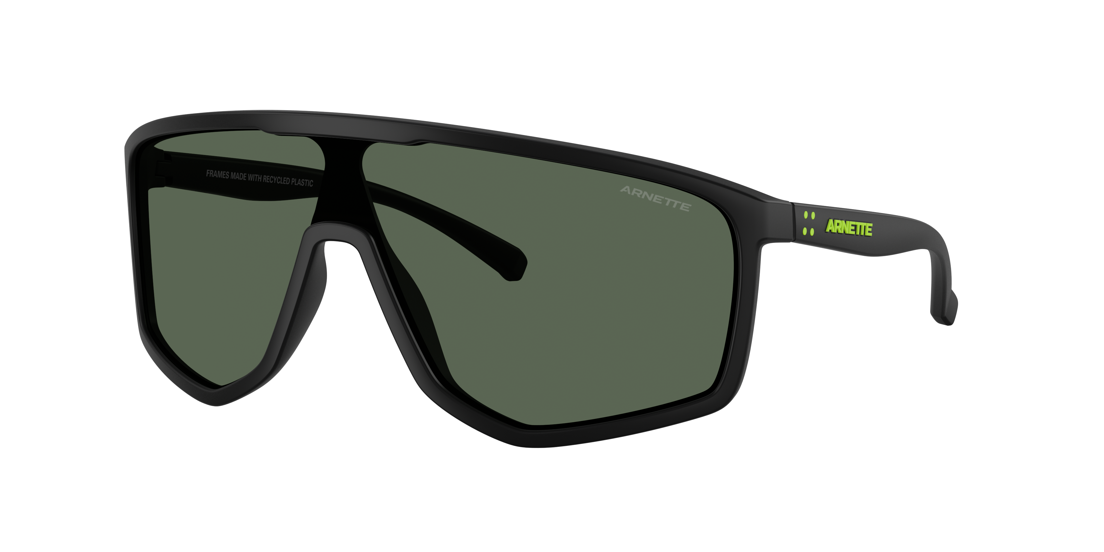 Arnette Man Sunglass Stripe-M -  Frame color: Matte Recycled Black, Lens color: Dark Green