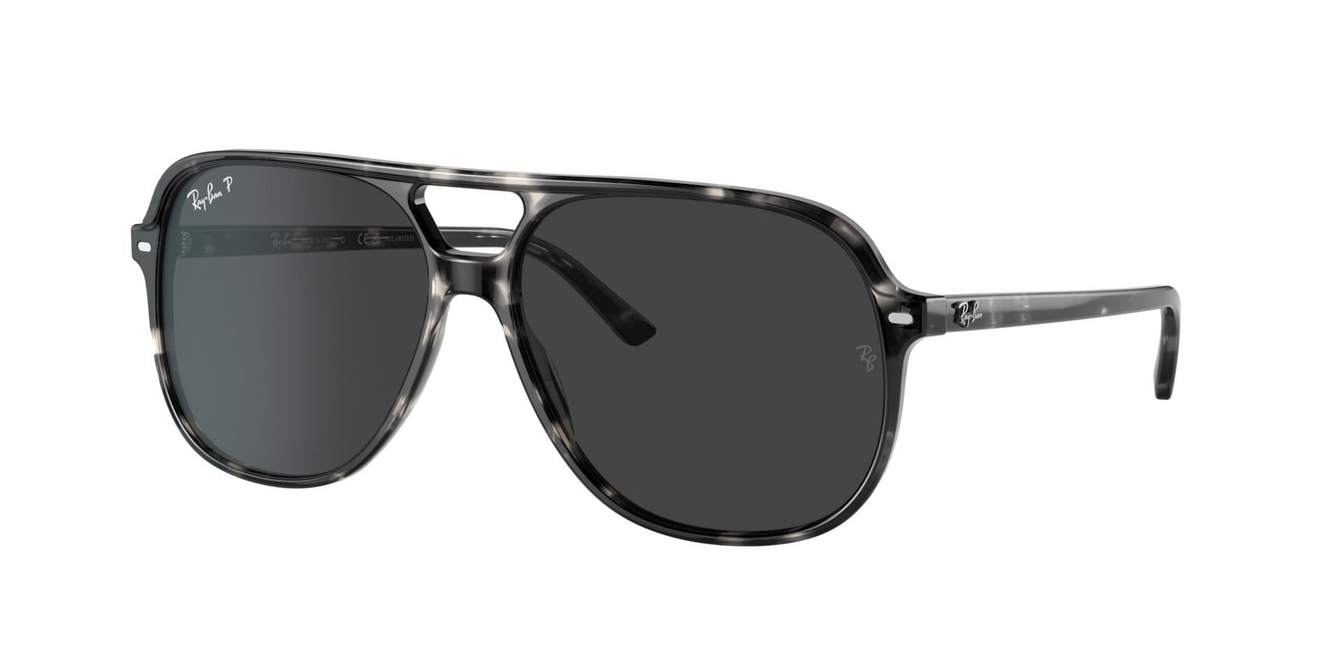 Ray-Ban Unisex Sunglass Bill -  Frame color: Grey Havana, Lens color: Dark Grey Polarized