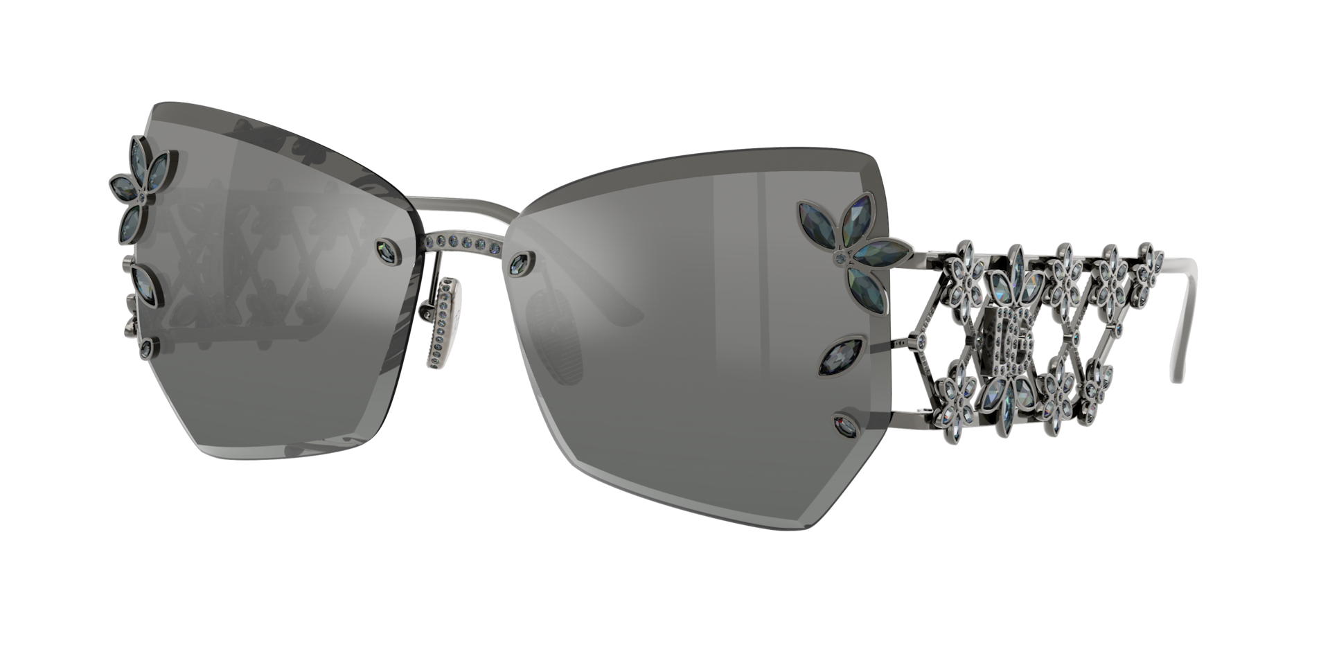 Dolce&Gabbana Frau Sunglass DG2337B - Rahmenfarbe: Dunkles Gunmetal, Linsenfarbe: Grau verspiegelt Silber Verlauf