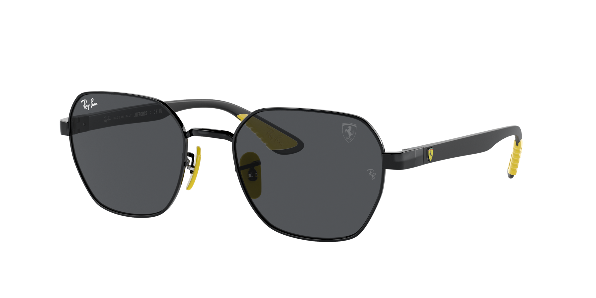 Ray-Ban Unisex Sunglass RB3794M Scuderia Ferrari Collection -  Frame color: Black, Lens color: Dark Grey