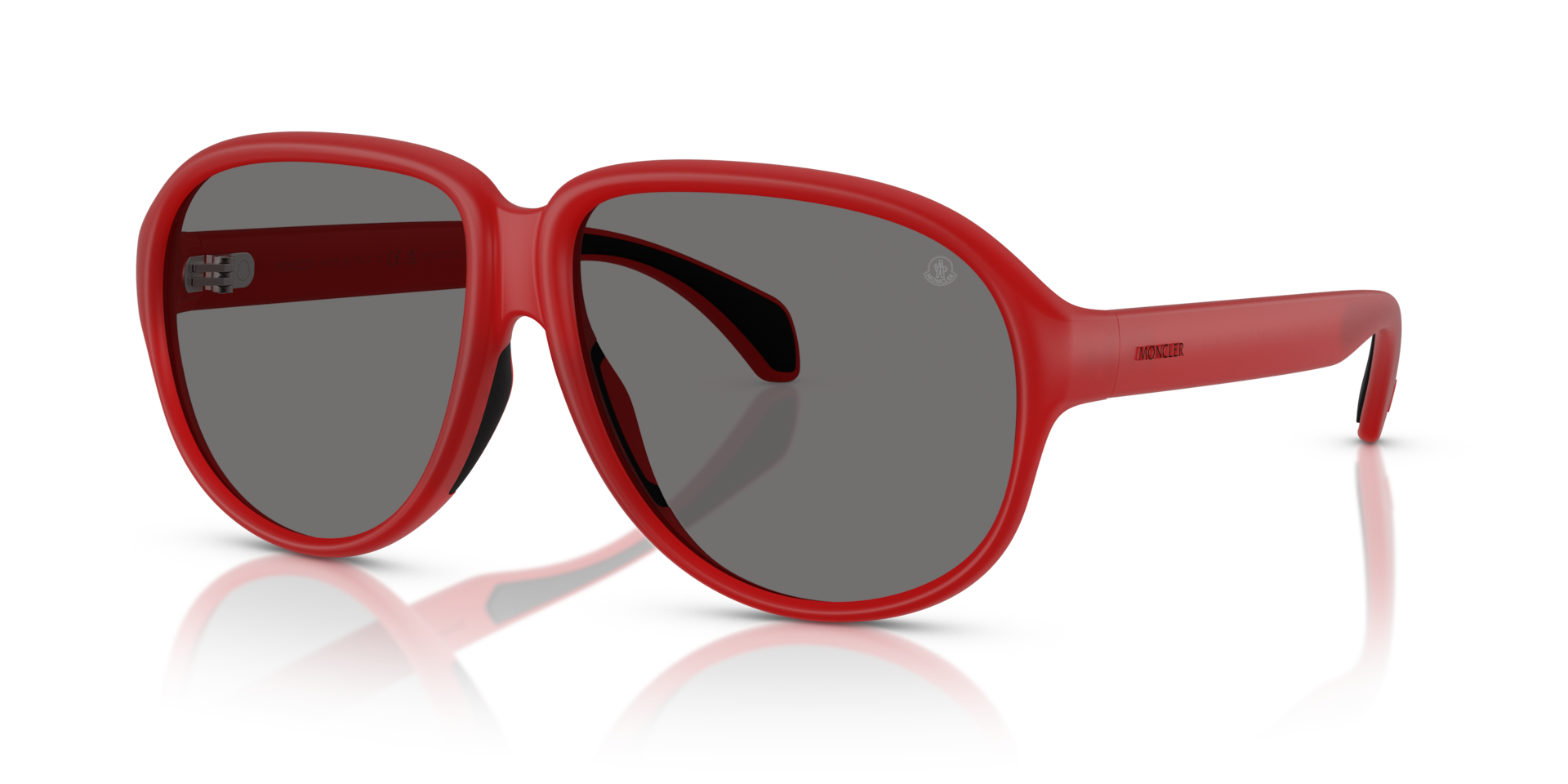 Moncler ME8001 Halcyonne L (60 - 14) with Grey lenses and Red