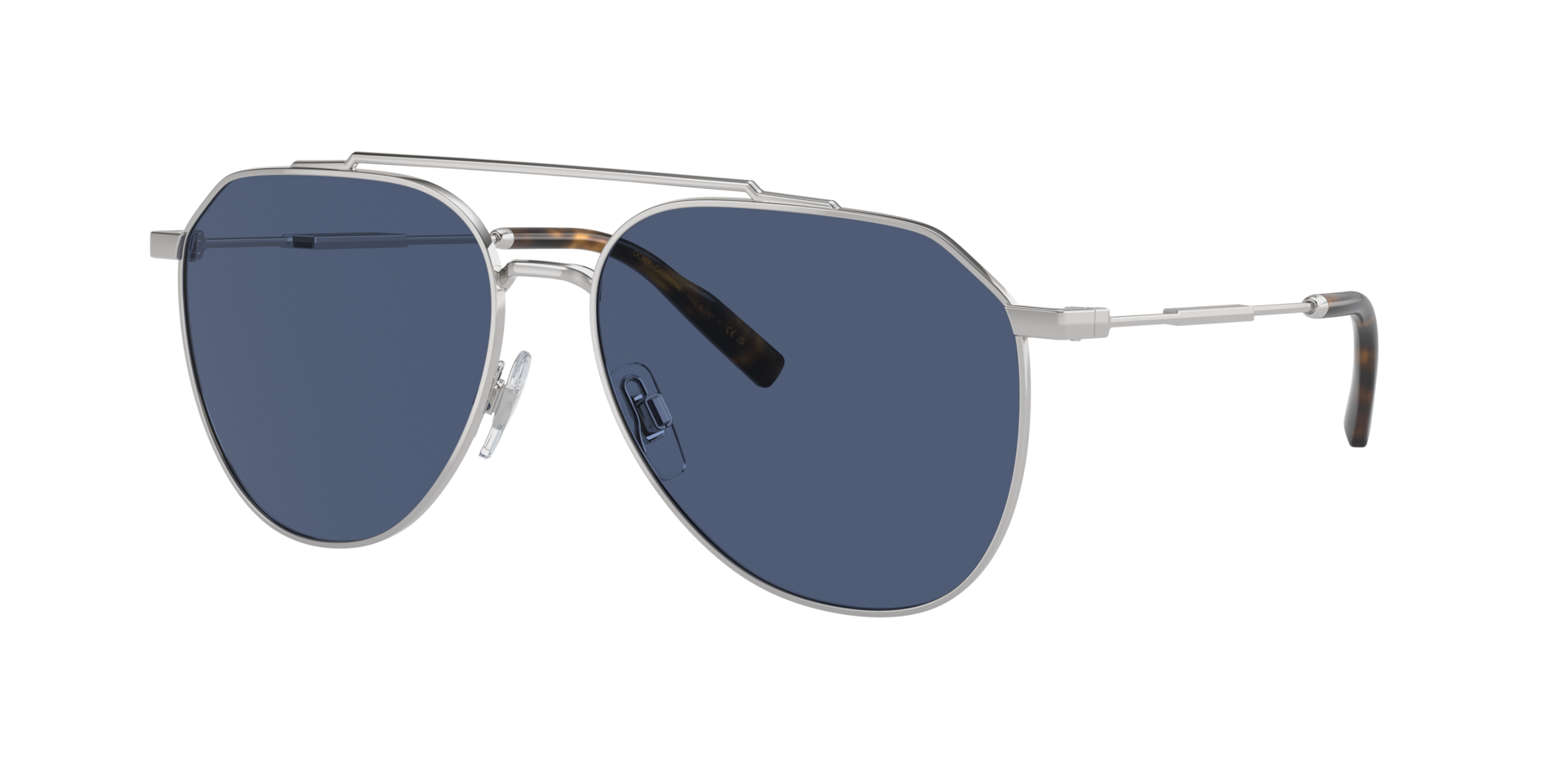 Dolce&Gabbana Mann Sunglass DG2296 - Rahmenfarbe: Silber, Linsenfarbe: Dunkelblau