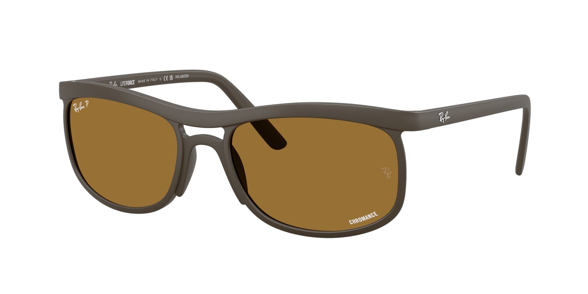 Ray-Ban Unisex Sunglass RB4452 Polarized+ Lenses Liteforce -  Frame color: Sand Brown, Lens color: Brown Polarised+