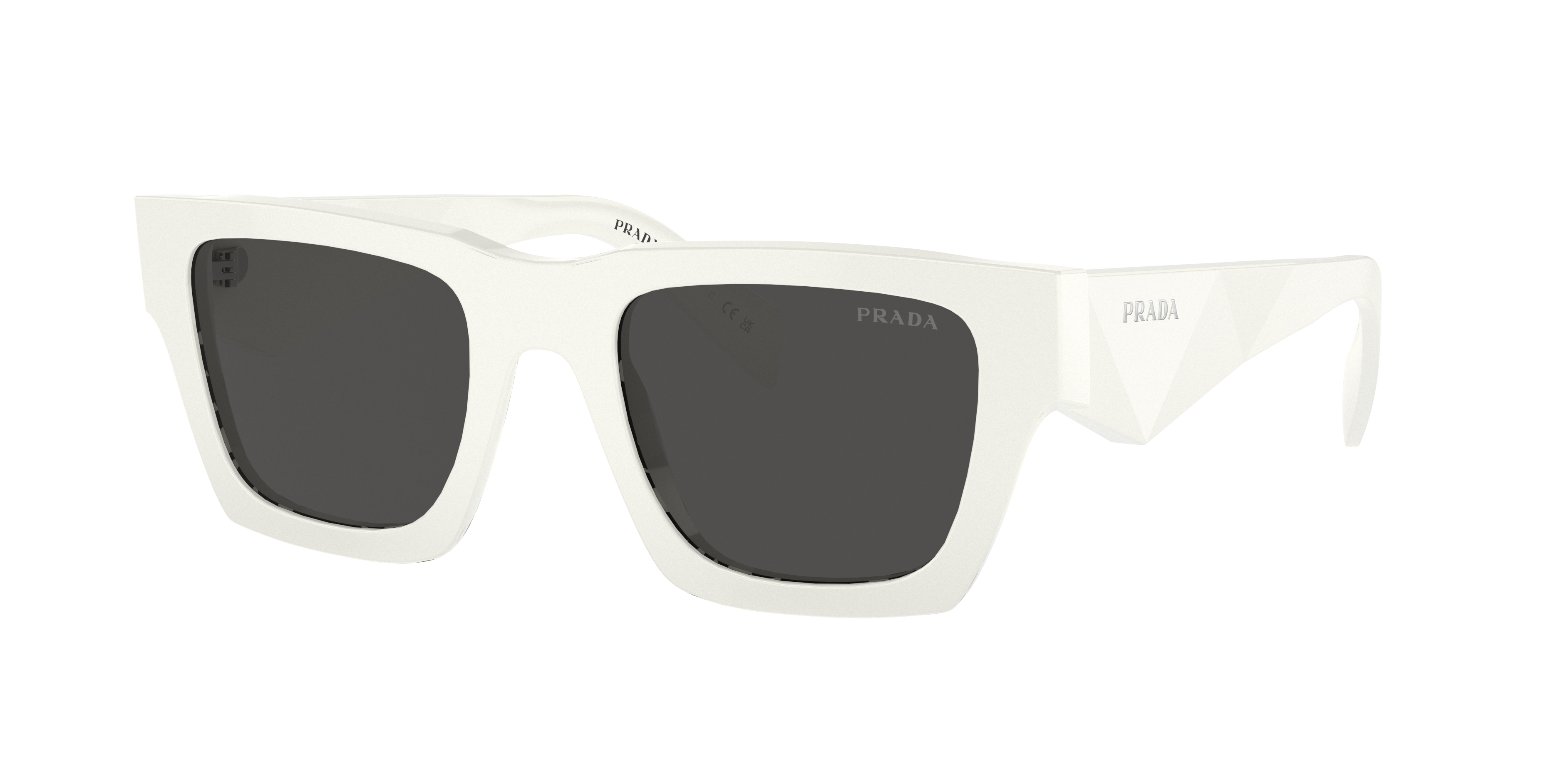 Prada PR A06S M (50 - 21) with Grey lenses and White frame