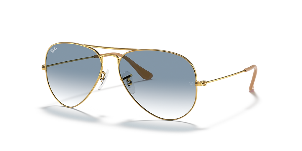 Ray-Ban Aviator Gradient XL (58 - 14) with Blue lenses and Gold