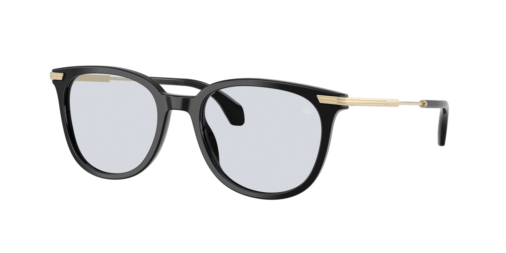Moncler Unisex Sunglass ME6013 Korra -  Frame color: Shiny Black, Lens color: Solid Light Azure