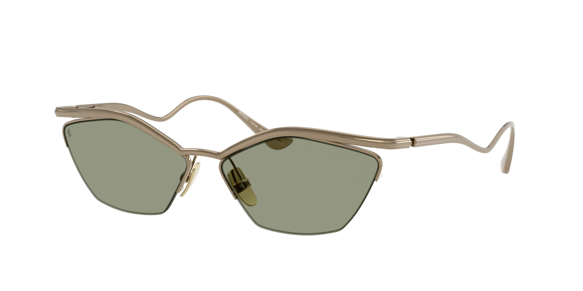 Ferrari Woman Sunglass FH1030T -  Frame color: Gold Shiny, Lens color: Dark Green
