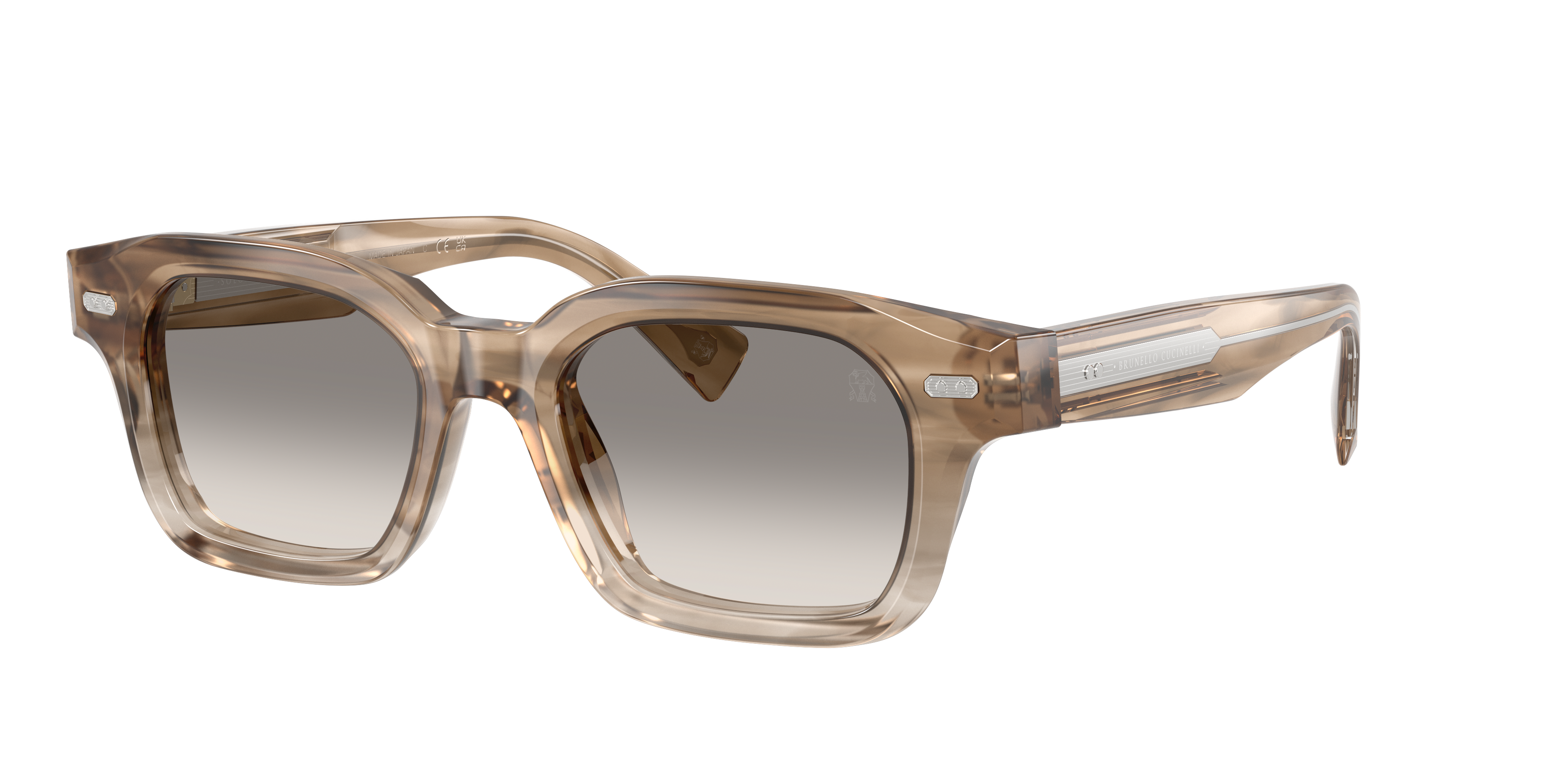 Brunello Cucinelli Man Sunglass BC4018S JARED -  Frame color: Fango Striato, Lens color: Juta