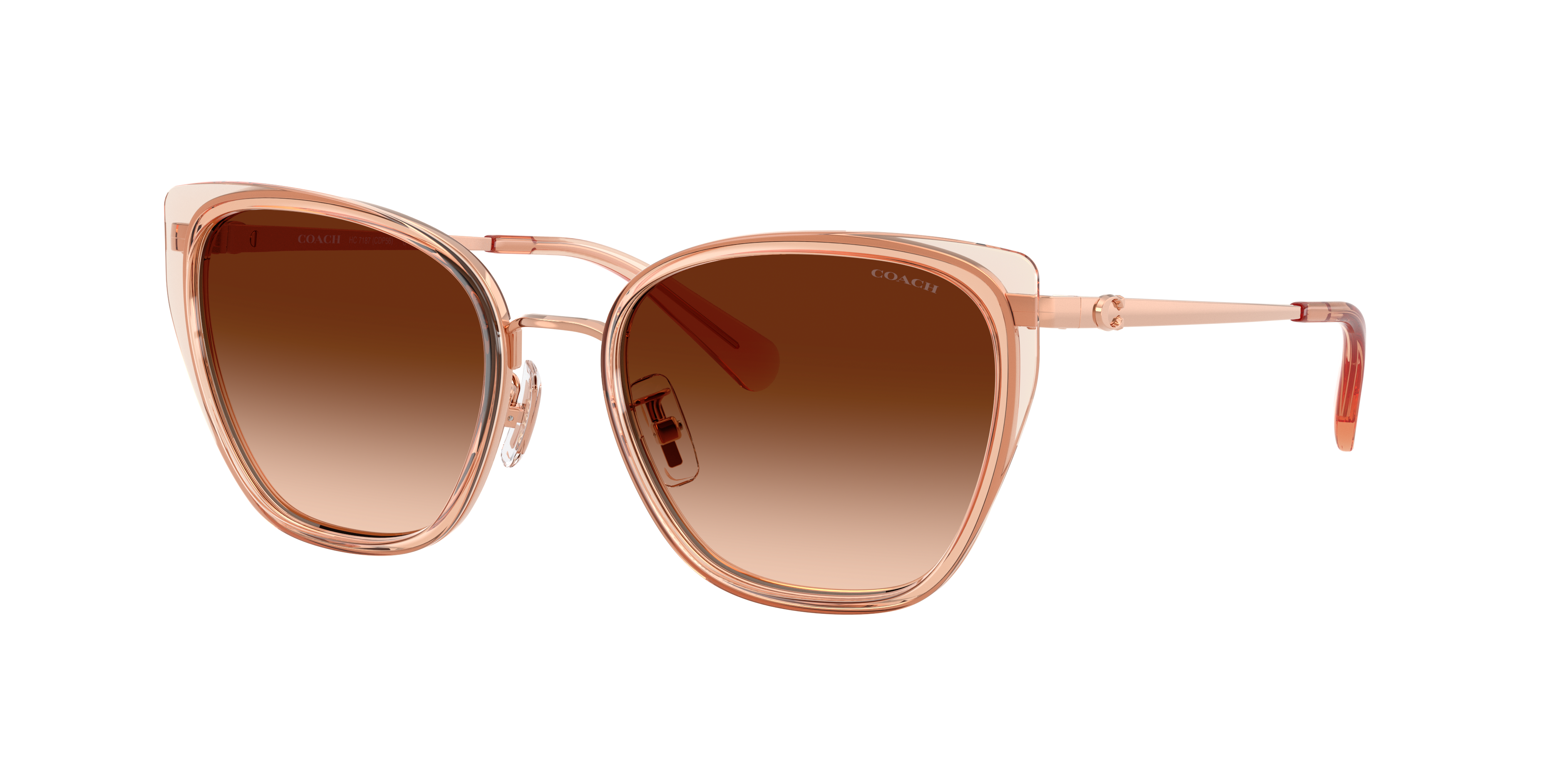 Coach Woman Sunglass CDP56 -  Frame color: Rose Gold/Champagne, Lens color: Brown Gradient
