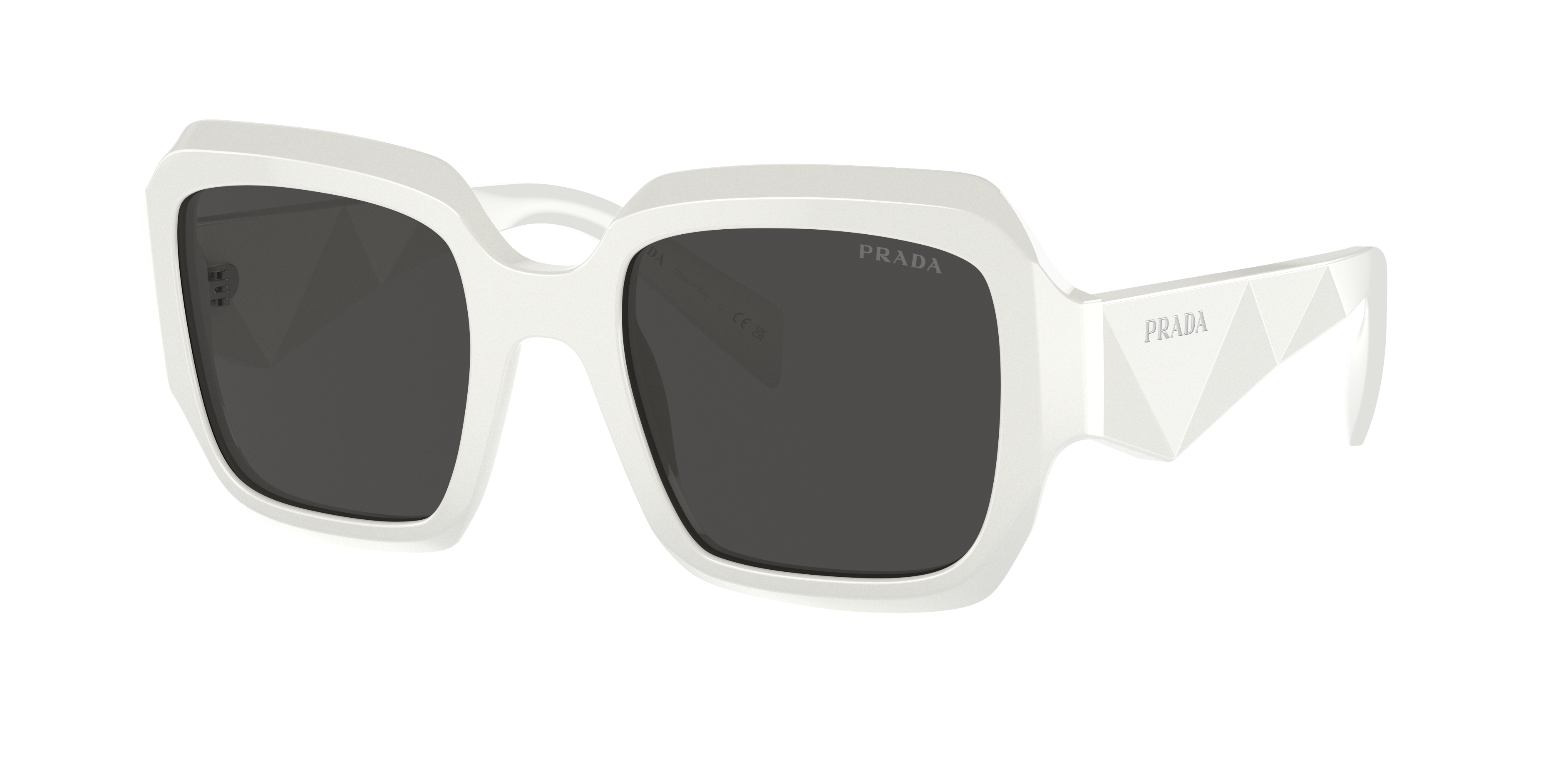 Prada PR 28ZS M (53 - 22) with Grey lenses and White frame
