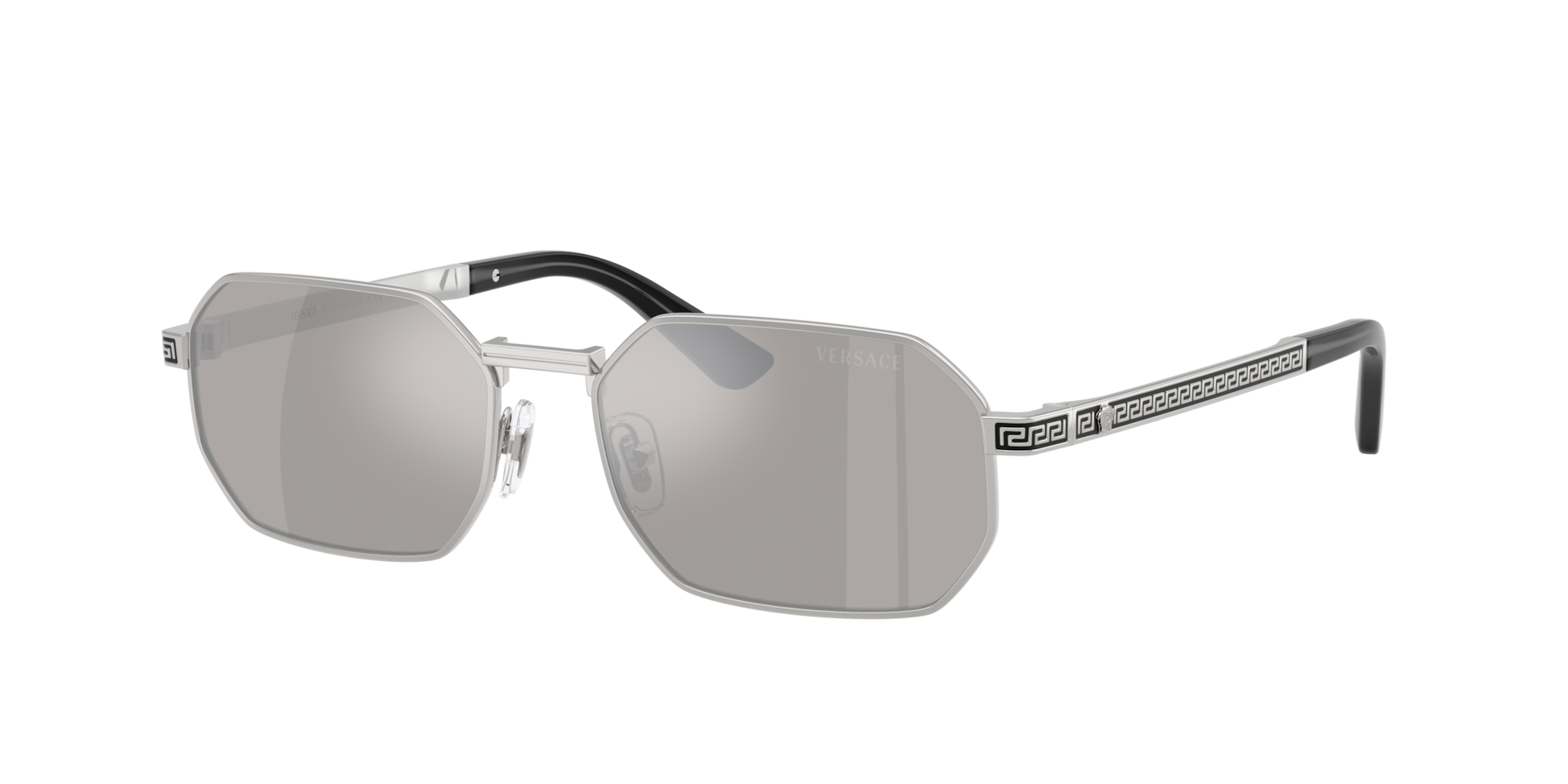 Versace Man Sunglass VE2297 -  Frame color: Silver, Lens color: Light Grey Mirror Silver