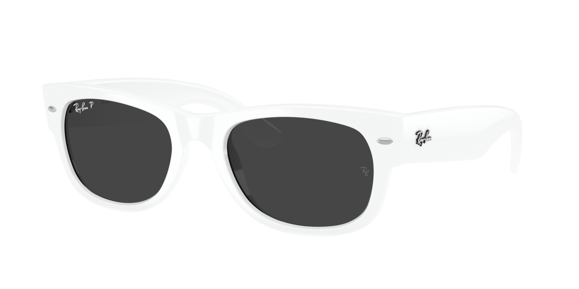Ray-Ban Mega Wayfarer II XL (55 - 21) with Black lenses and White