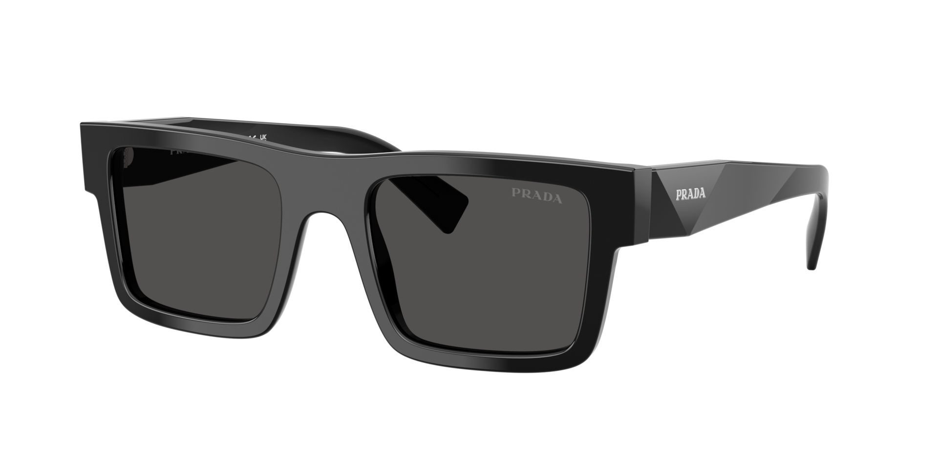 【正規品】PRADA サングラス PR19WS ブラック スクエア 人気モデル Prada PR 19WS M (52 - 21) with Grey lenses and Black frame