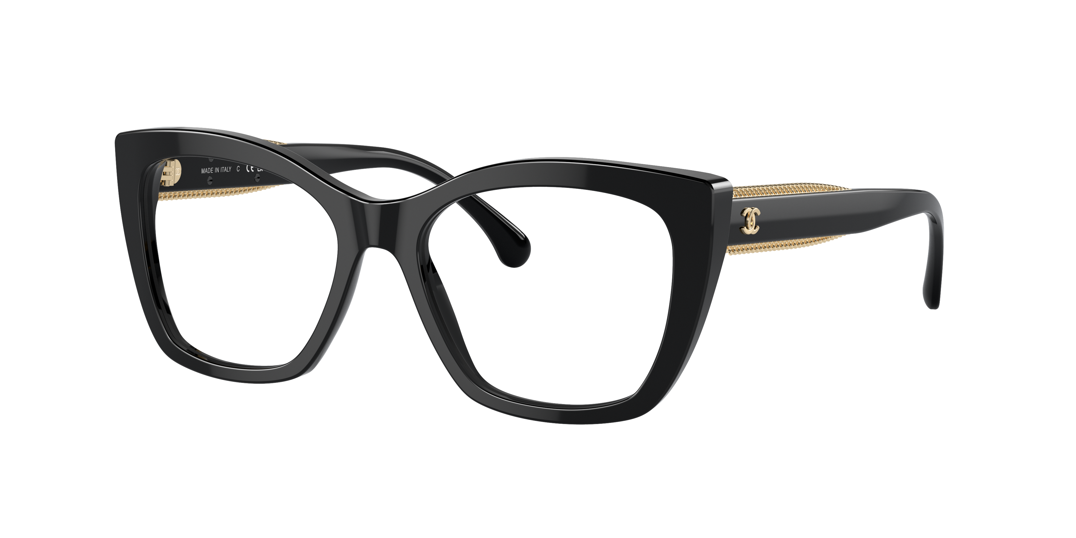 Chanel Woman Sunglass Cat Eye Eyeglasses CH3460A -  Frame color: Black, Lens color: Demo Lens
