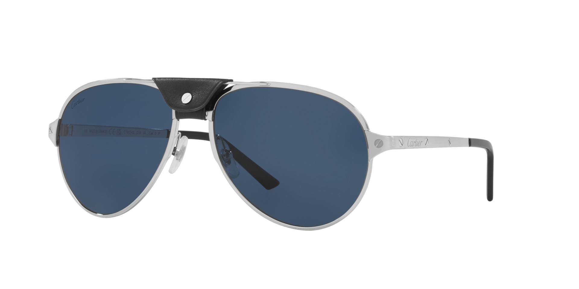 Cartier Homme Sunglass CT0034S - Couleur du Monture Argent Couleur de Lentille Bleu 1200 €