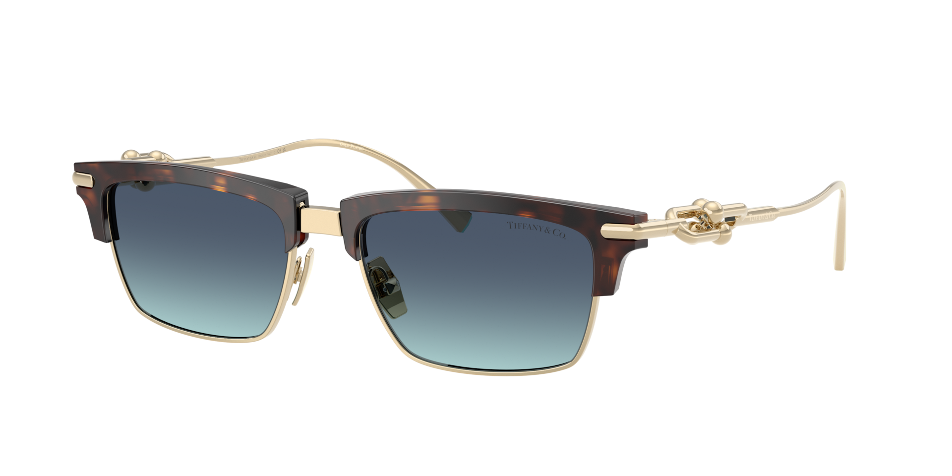 Tiffany & Co. Unisex Sunglass TF4262K - Couleur du Monture: Havana, Couleur de Lentille: Bleu dégradé Azur