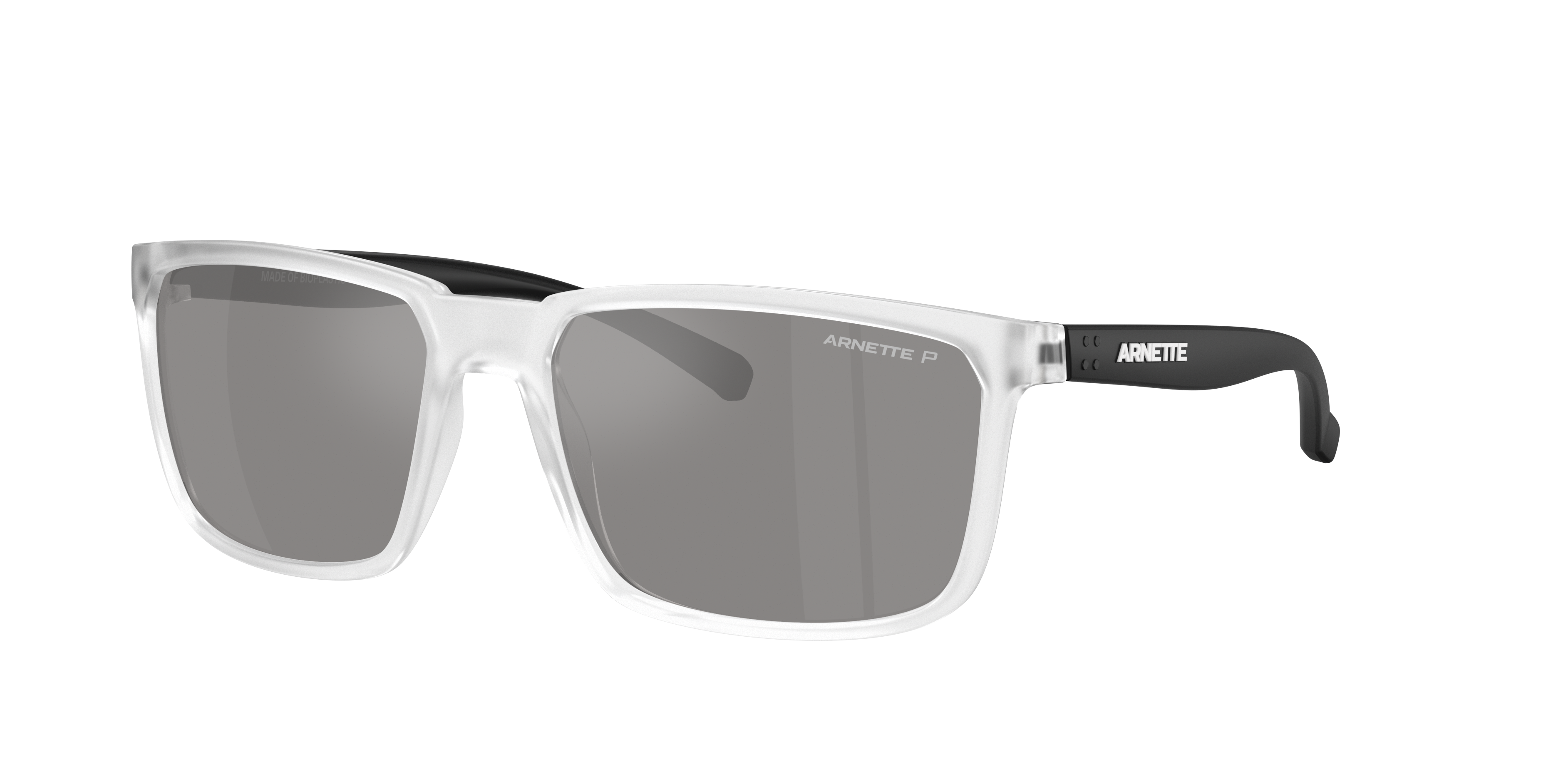 Arnette Man Sunglass Stripe -  Frame color: Matte Crystal, Lens color: Grey Mirror Silver 80 Polarized