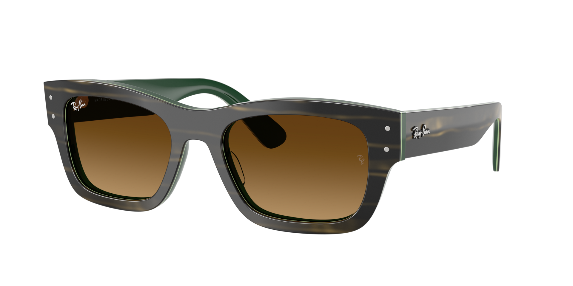Ray-Ban Unisex Sunglass Joseph -  Frame color: Striped Green On Green, Lens color: Gradient Brown