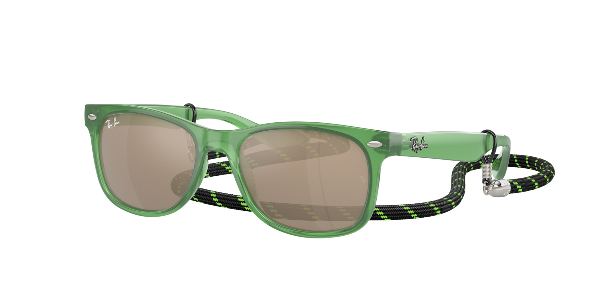 Ray-Ban Unisex Sunglass New Wayfarer Kids -  Frame color: Opal Green, Lens color: Dark Gold