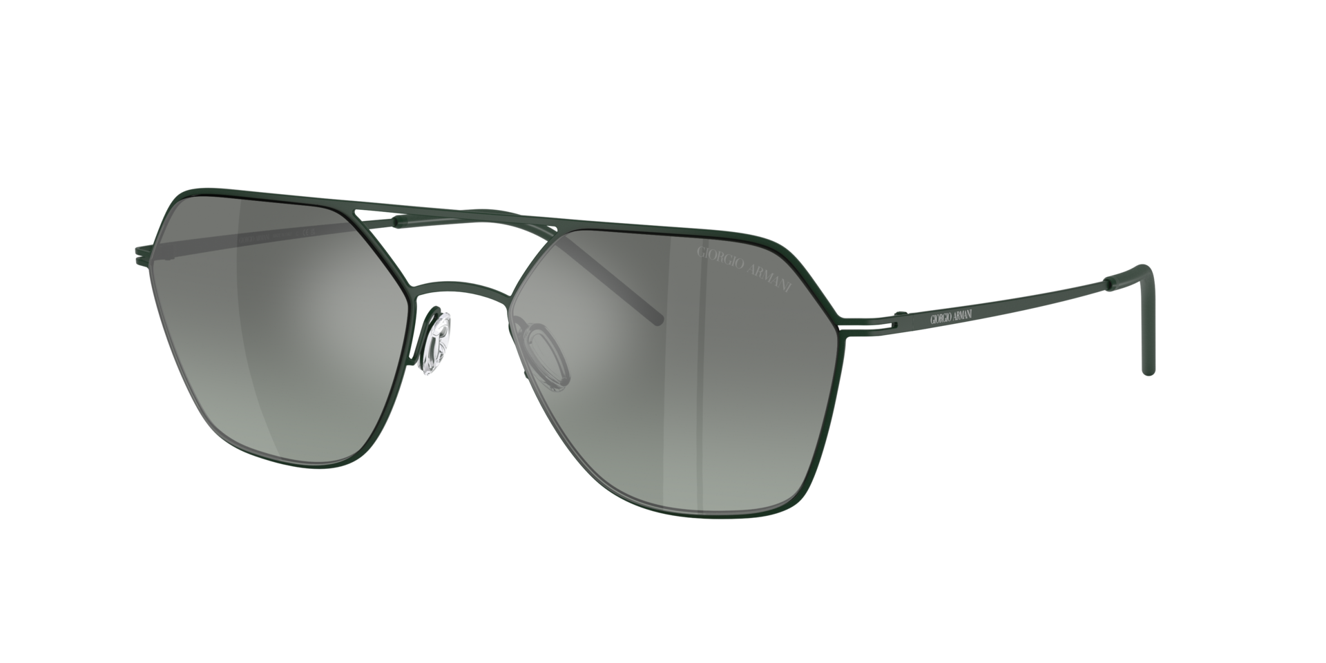Giorgio Armani Green Ar6185 34362A Man Sunglasses Metal Squared Mirror - Image 3