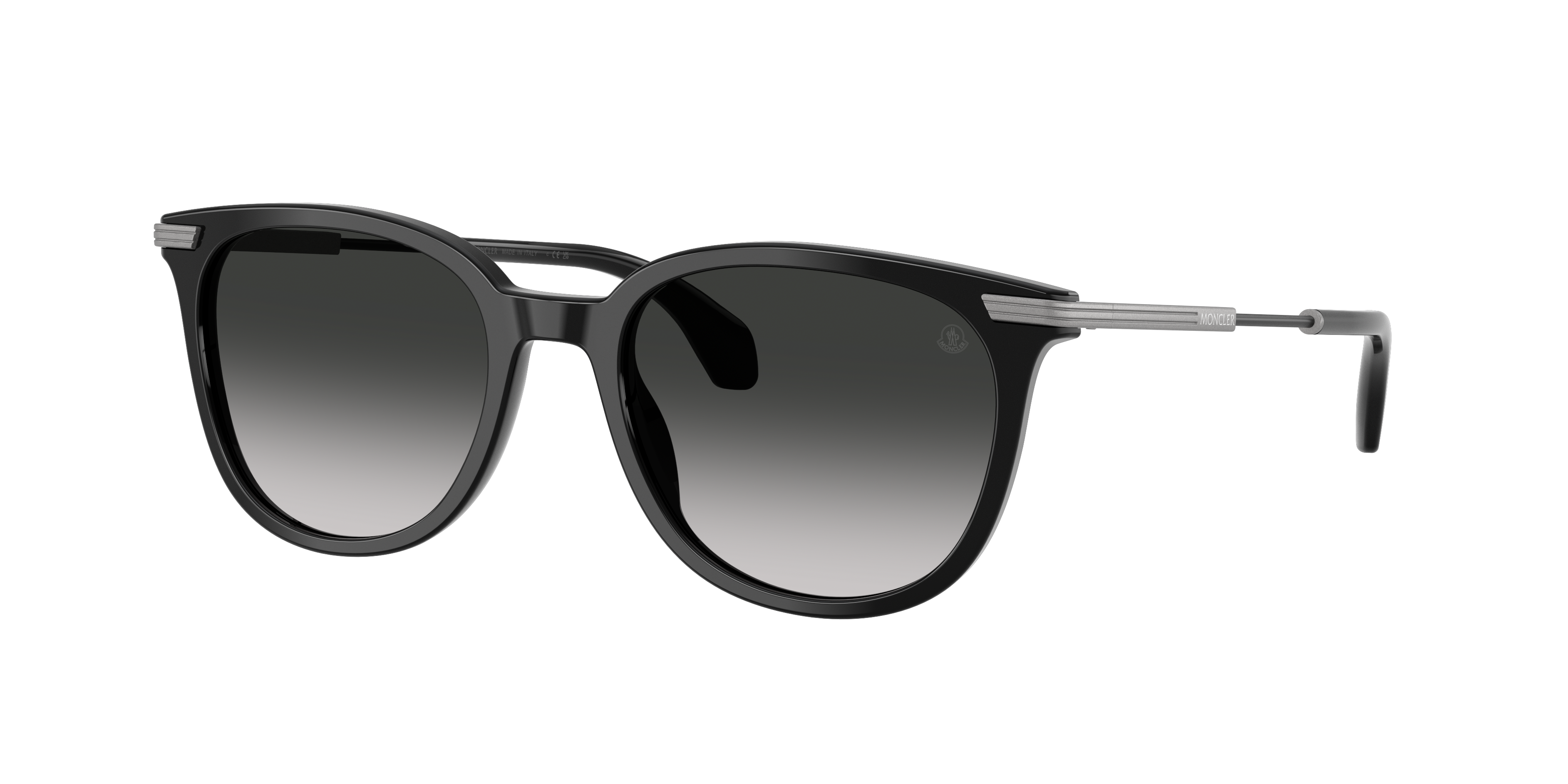 Moncler Unisex Sunglass ME6013 Korra -  Frame color: Shiny Black, Lens color: Gradient Dark Grey