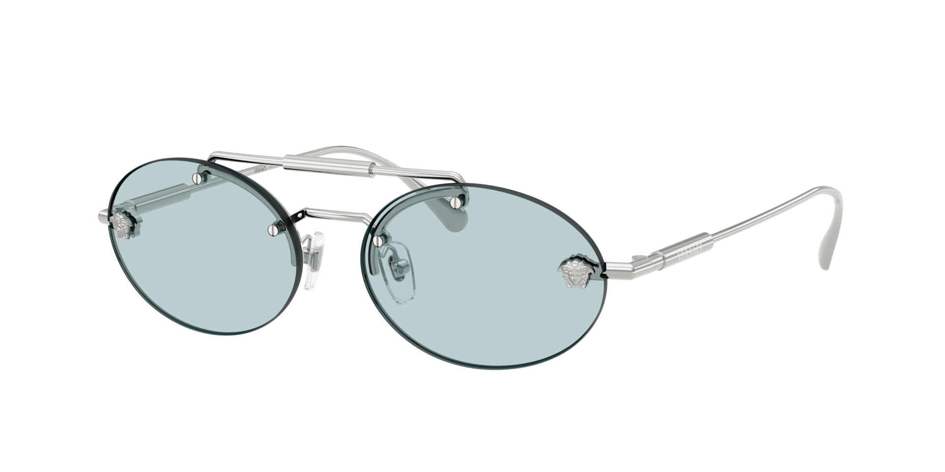 Versace Frau Sunglass VE2295 - Rahmenfarbe: Silber, Linsenfarbe: Hellblau