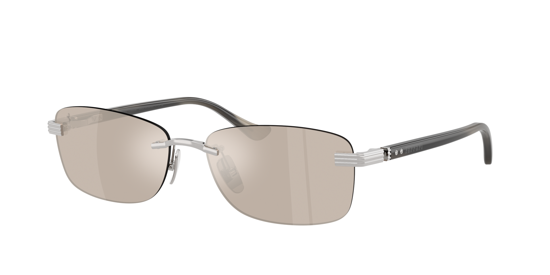 Ferrari Unisex Sunglass FH1029TD -  Frame color: Silver Brushed, Lens color: Clear Mirror White Gold