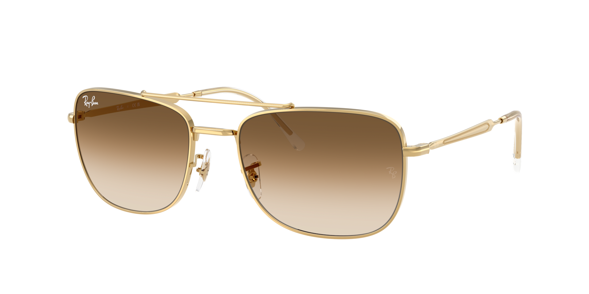 Ray-Ban Unisex Sunglass RB3755 -  Frame color: Arista Gold, Lens color: Clear Gradient Brown