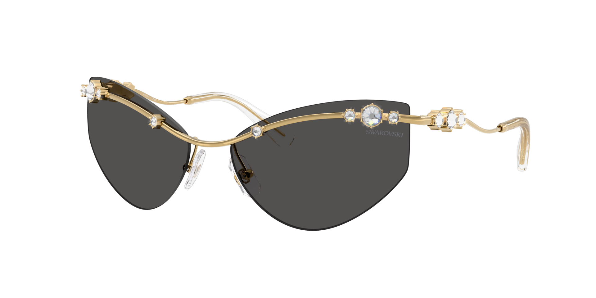 Swarovski Woman Sunglass SK7039 -  Frame color: Gold, Lens color: Dark Grey