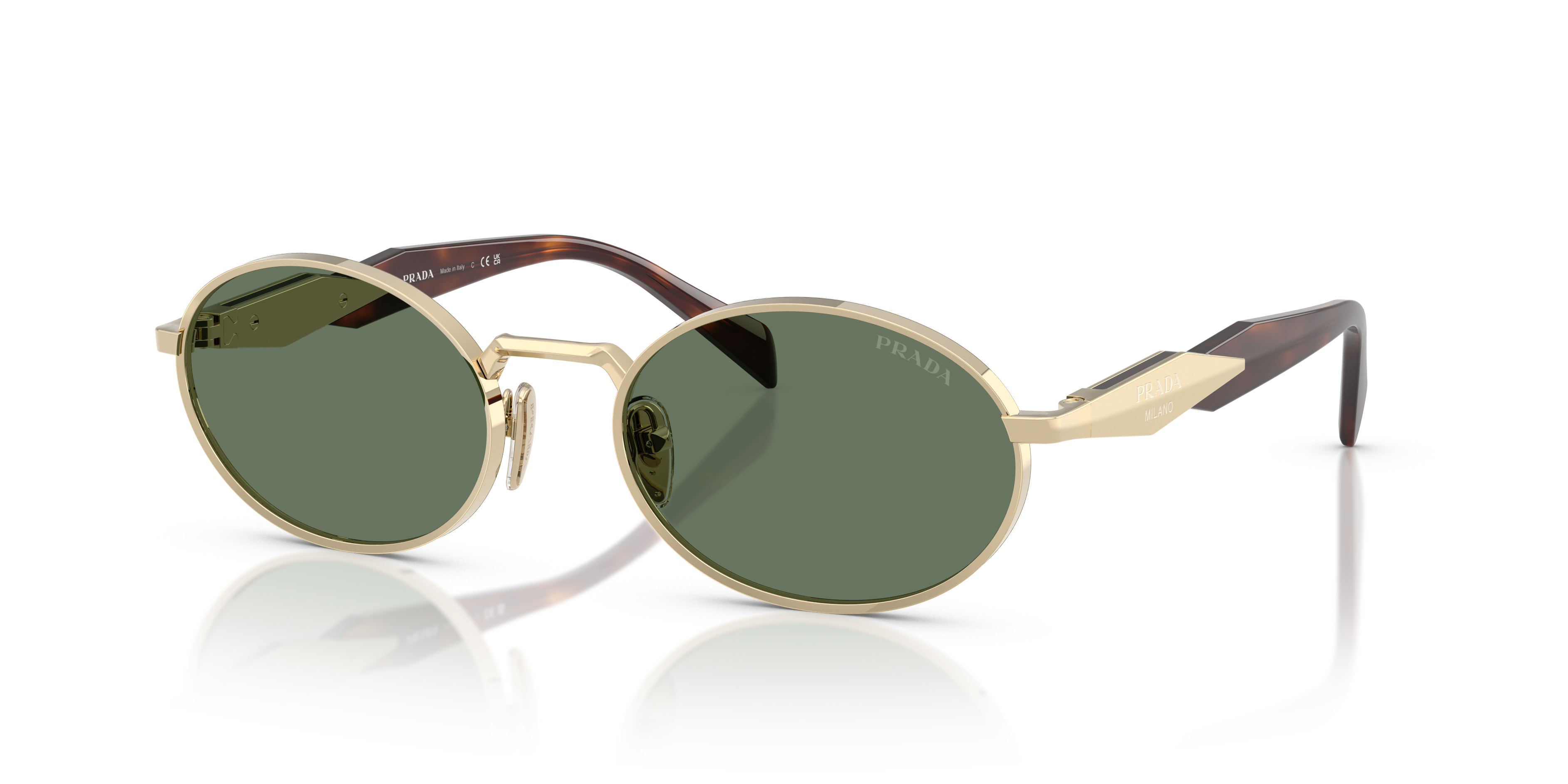 Prada PR 65ZS L (55 - 20) with Green lenses and Gold frame