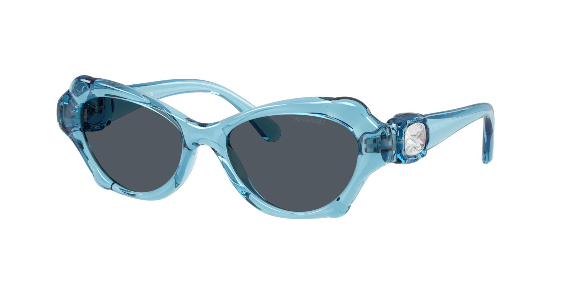 Swarovski Woman Sunglass SK6050 -  Frame color: Transparent Light Blue, Lens color: Dark Grey