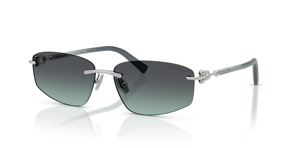 Tiffany & Co. Silver Frame Sunglasses with Blue Lenses Tiffany & Co. TF3092 L (59 - 13) with Blue lenses and Silver  main image 3