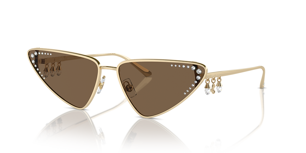 Jimmy Choo JC4001B S (63 - 15) com Lentes Marrom e Armação Ouro