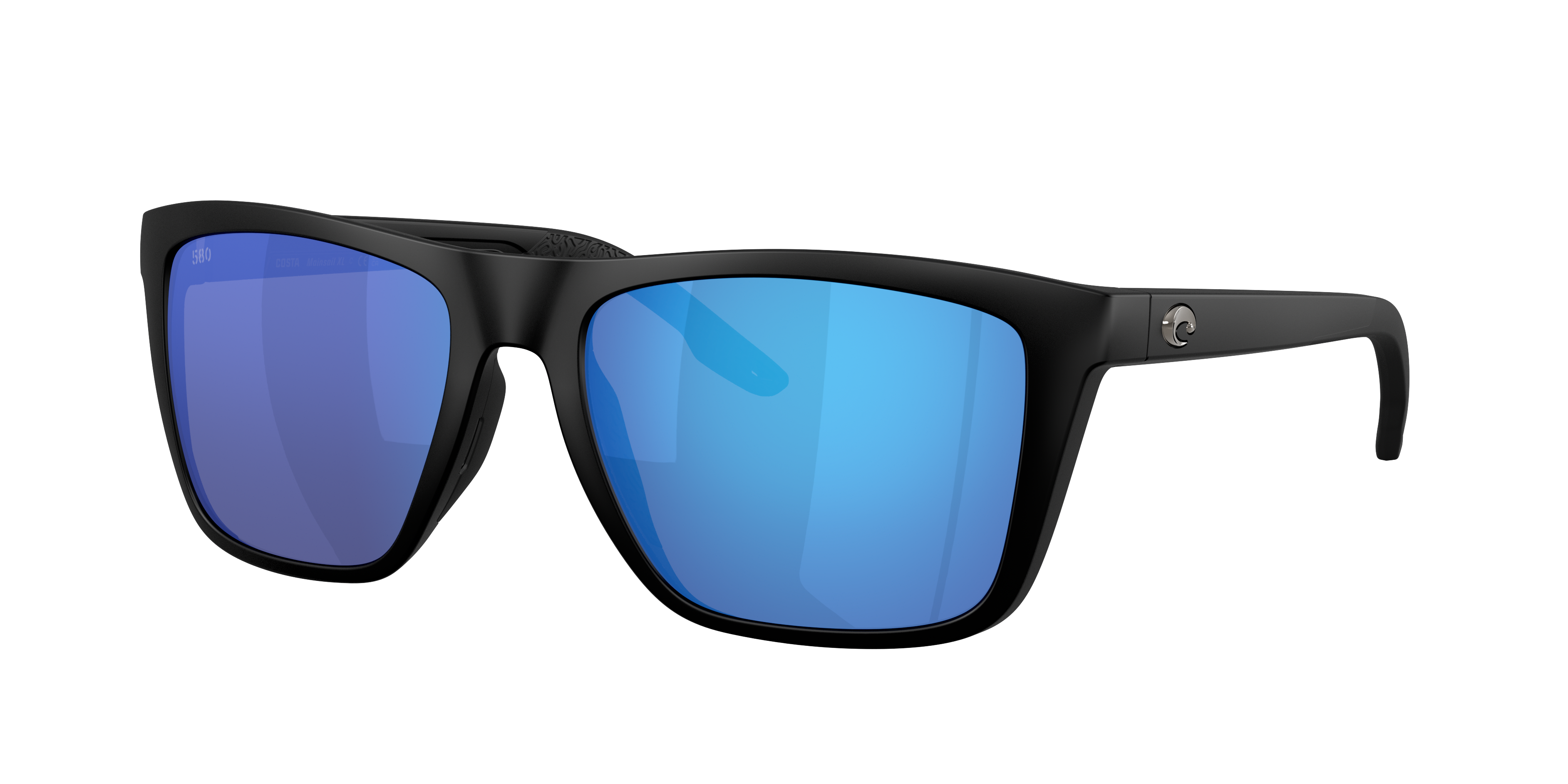 Costa Man Sunglass Mainsail XL -  Frame color: Matte Black, Lens color: Blue Mirror
