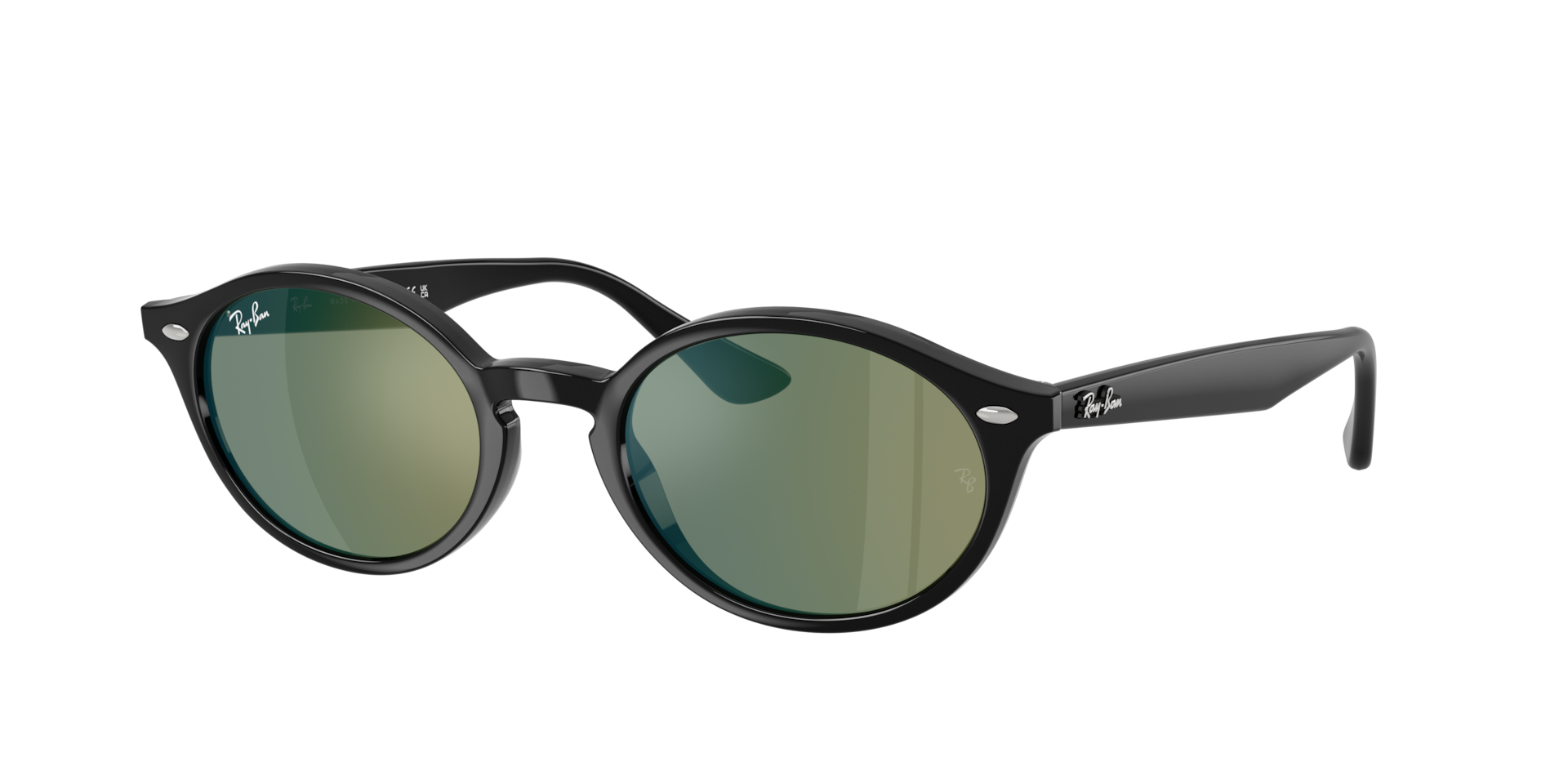 Ray-Ban Unisex Sunglass RB4315 -  Frame color: Black, Lens color: Green Mirror