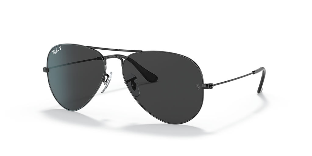 Ray-Ban Aviator サングラス ブラック Ray-Ban Aviator Total Black XL (58 - 14) with Black lenses and