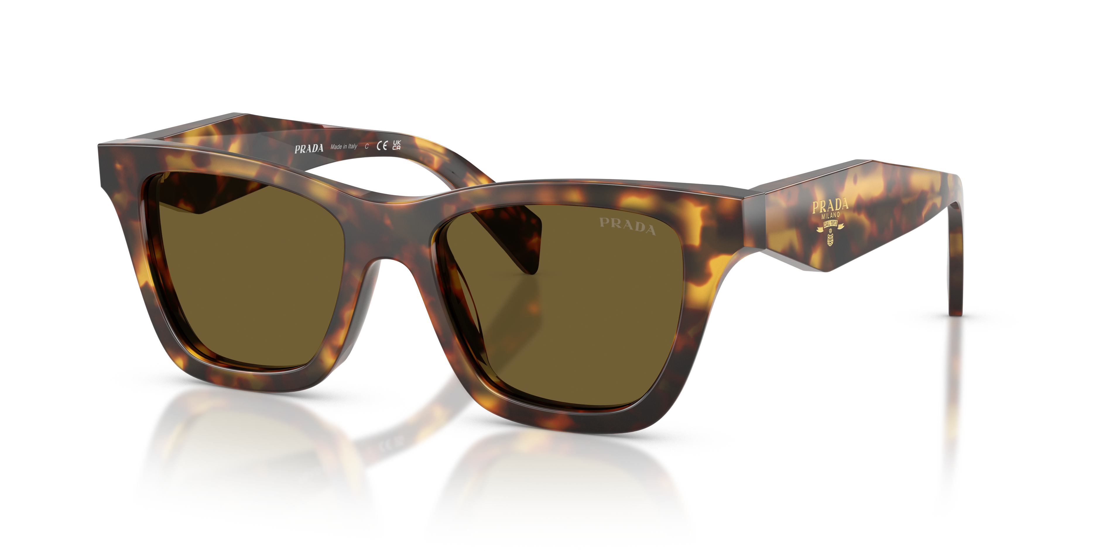 Prada PR C07SF S (52 - 16) with Brown lenses and Tortoise frame