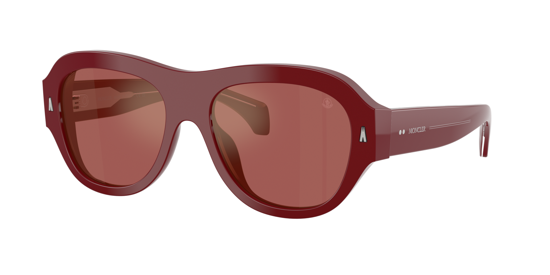Moncler Unisex Sunglass ME6015U Elevane -  Frame color: Shiny Opal Pink, Lens color: Aubergine Solid