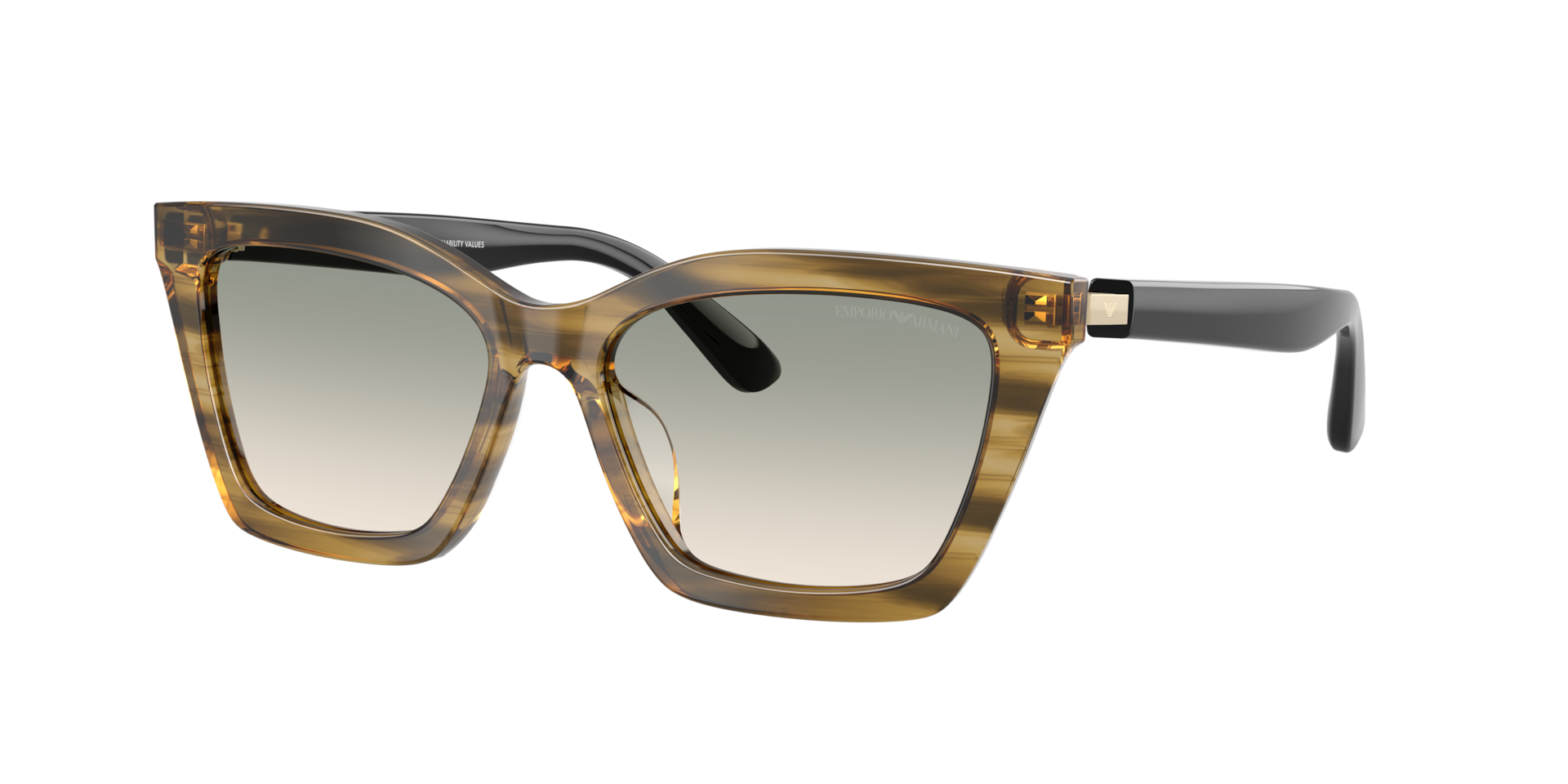 Emporio Armani Woman Sunglass EA4250U -  Frame color: Shiny Striped Green, Lens color: Gradient Green