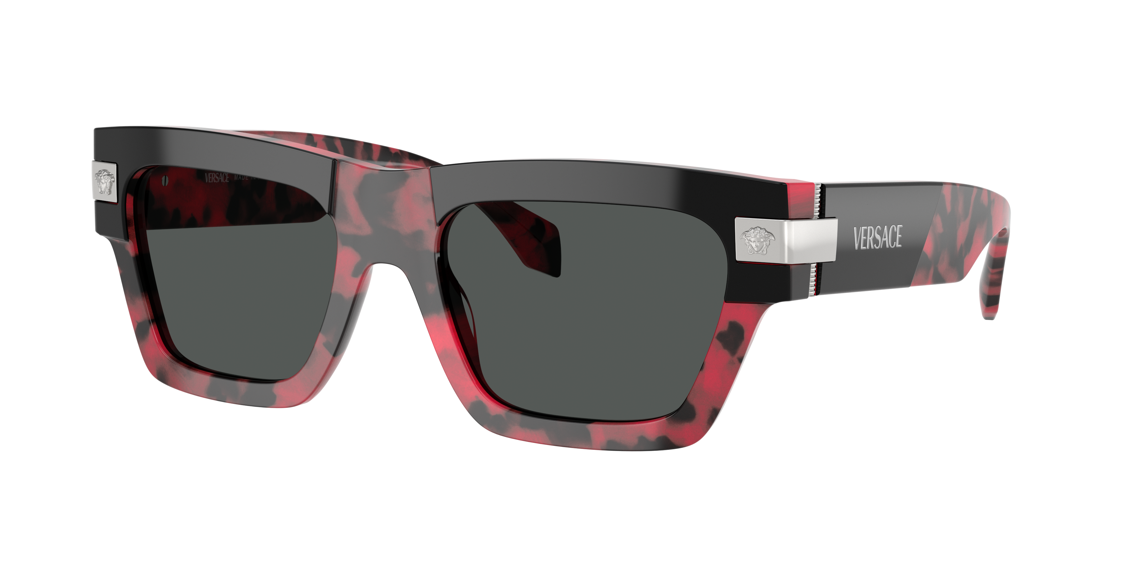 Versace VE4464 XXL (52 - 20) com Lentes Cinza e Armação Preto