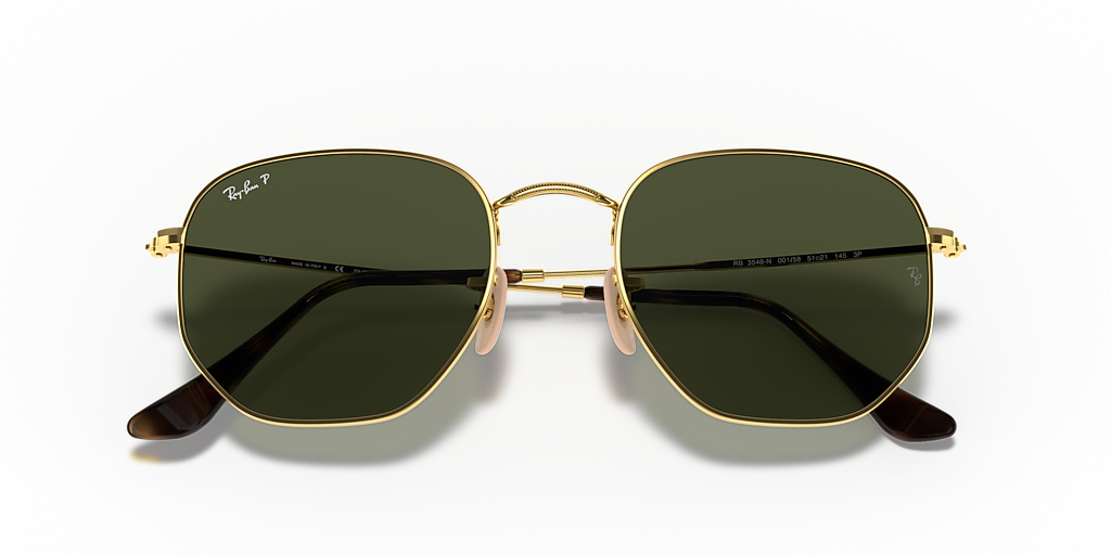 Ray-Ban Hexagonal Flat Lenses M (51 - 21) with Green lenses and Ray-Ban Hexagonal Flat Lenses M (51 - 21) with Green lenses and