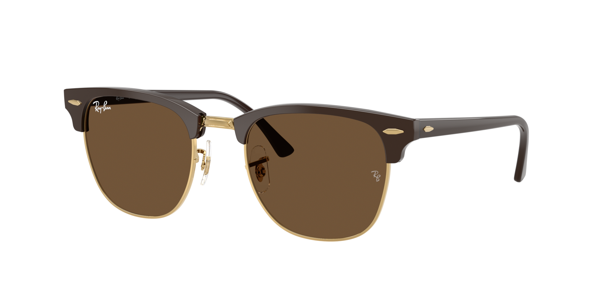 Ray-Ban Unisex Sunglass Clubmaster Classic - Rahmenfarbe: Braun & goldfarben, Linsenfarbe: Dunkelbraun