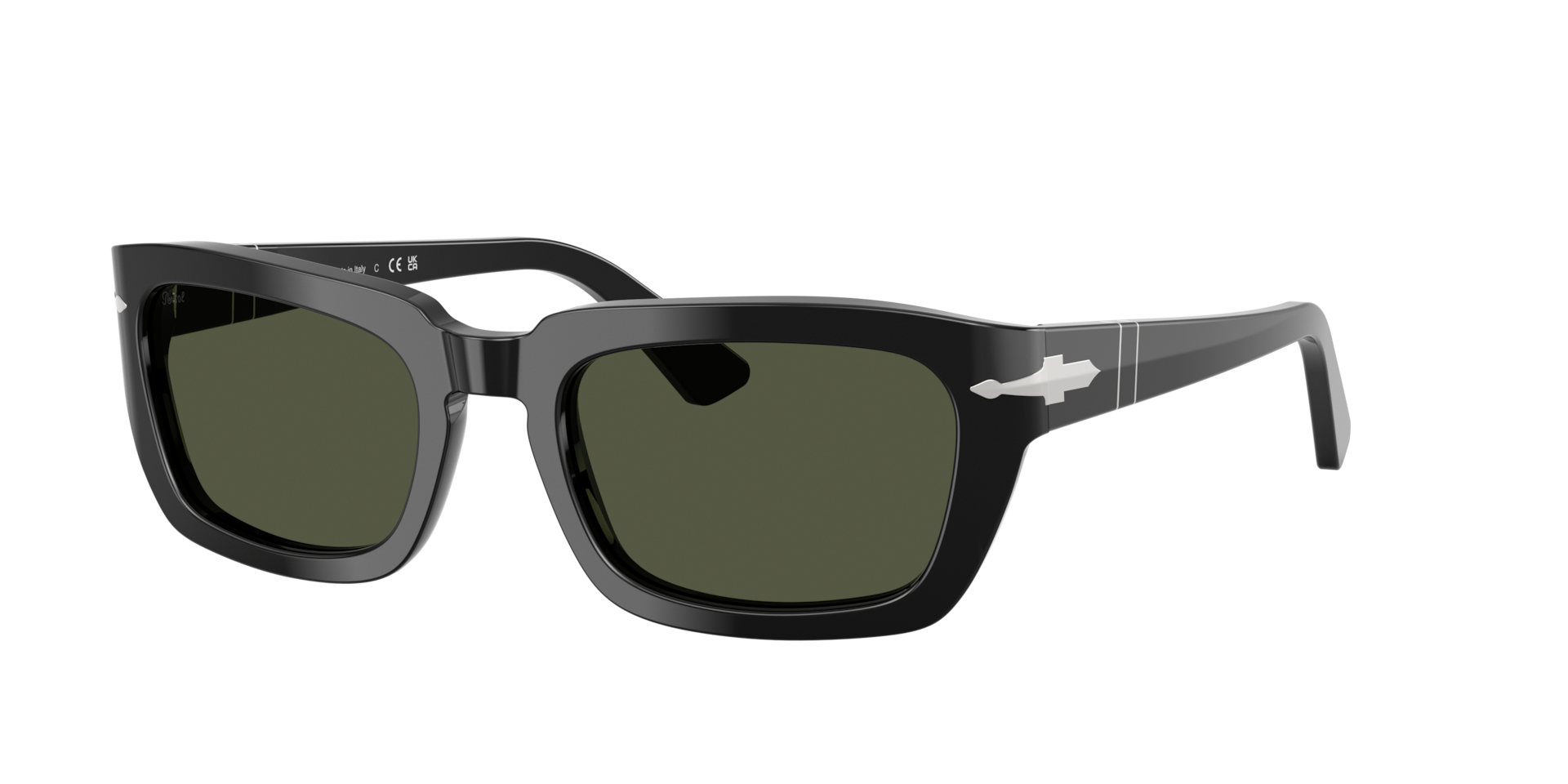 Persol Unisex Sunglass PO3367S -  Frame color: Black, Lens color: Green
