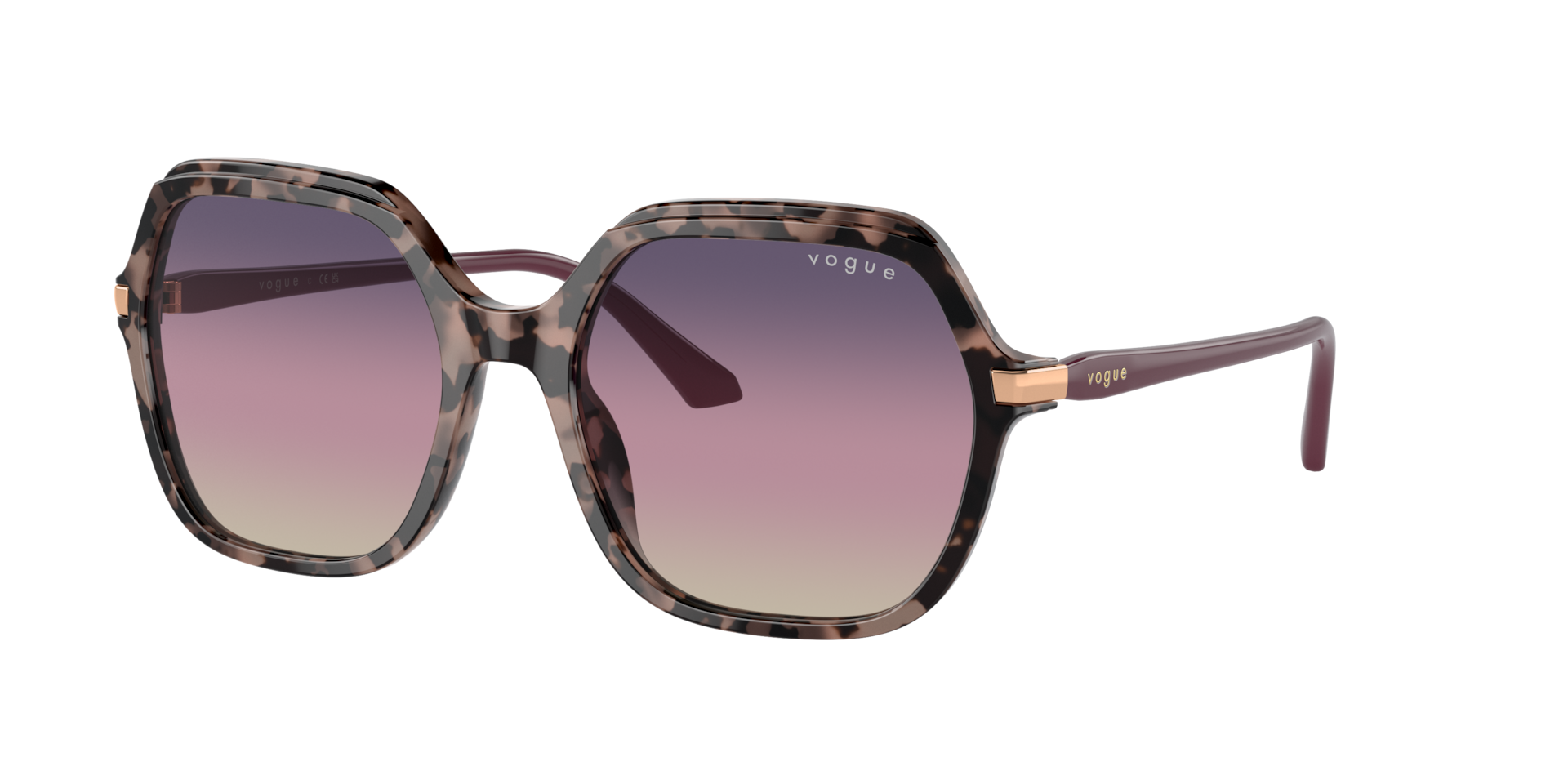 Vogue VO 5561S Sunglasses Acetate Pink Havana Grey Lens 56mm - Image 3