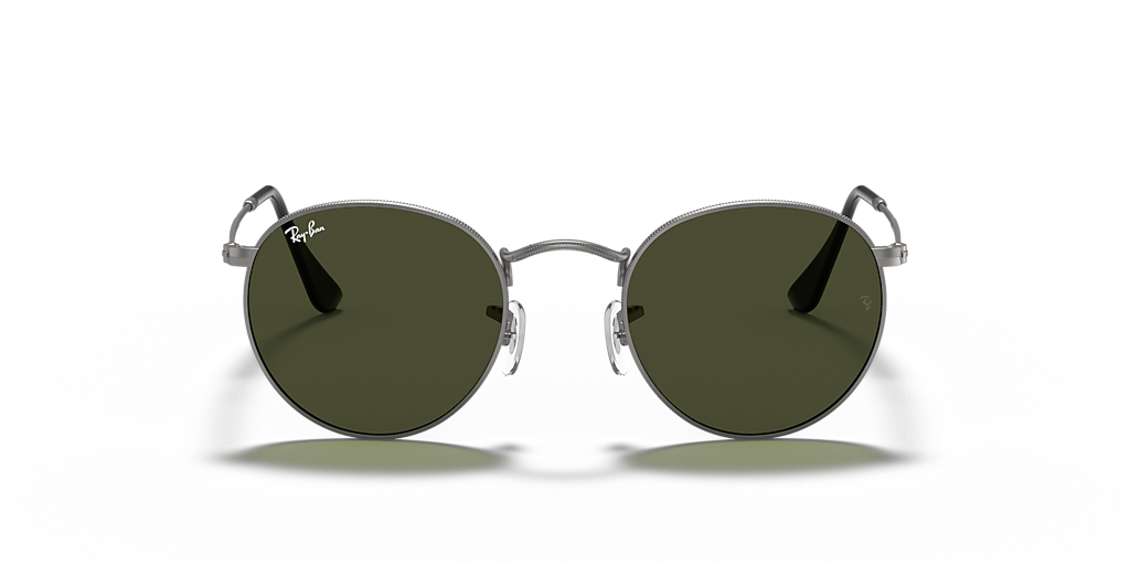 Ray-Ban Round Metal S (50 - 21) with Green lenses and Grey frame