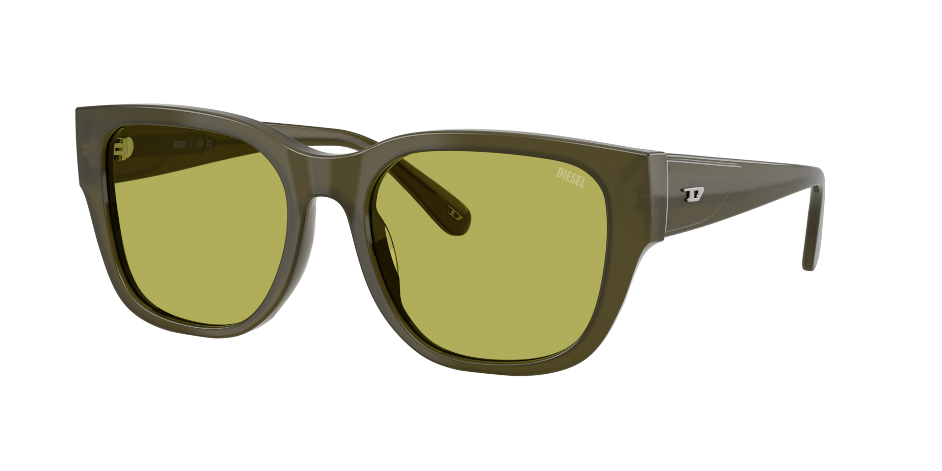 Diesel Unisex Sunglass DL2005 - Rahmenfarbe: Grün einfarbig, Linsenfarbe: Hellgrün